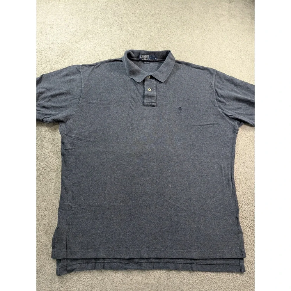 Polo Ralph Lauren Mens XL Blue Short Sleeve Pique Cotton Polo Shirt Pony Logo